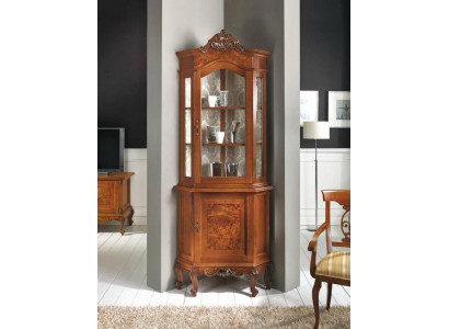 Schief Schief Glas Vitrine Massivholz Vitrine Wunnzëmmer Miwwelen Anrichte