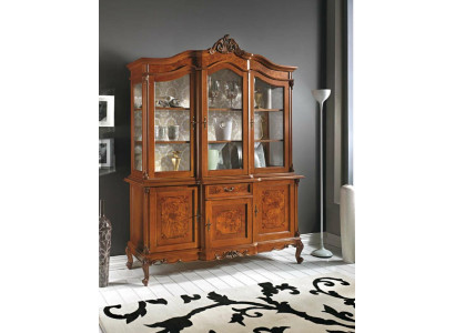 Vitrinn Glas Schaf Vitrin Wunnzëmmer Holz Kommode Italienesch Miwwelen Regal