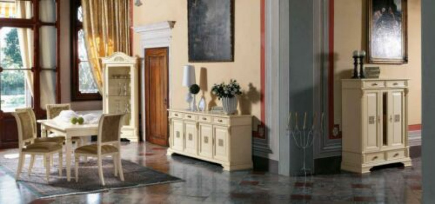 Komplett Iesszëmmer Garnitur 4x Still Anrichte 8 Deeler Set Dësch Kommode Grupp Massivholz