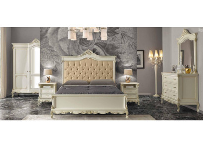 Italienesch Barock Stil Miwwelen Schlofkummer 5tlg. Set Bett Dressoir Nuetsdëscher