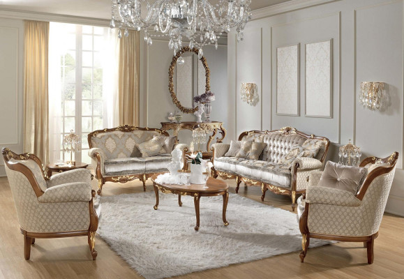 Italienesch Miwwelen Sofa Garnitur Grupp Klassesch Sitz Massivholz