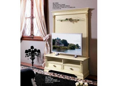 Fernseh Schaf TV Wand Seite Board RTV Niddereg Italienesch Miwwelen Antik Stil Holz