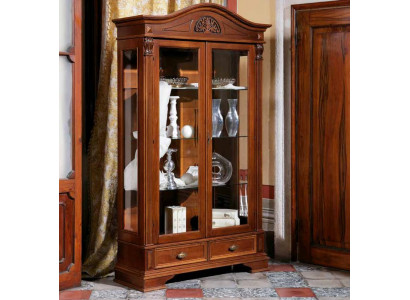 Vitrine Glas Schaf Sall Wohnzëmmer Schiefenster 2 Dieren Vitrinn Barock