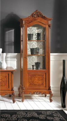 Holzvitrin aus Glas, Schaf an Echt Holz, Vitrin fir d'Wunnzëmmer, Miwwel Anrichte