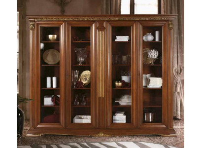 Vitrine Glas Wandschaf Vitrinneregal Barock Rokoko Italienesche Stil Miwwelen Massivholz