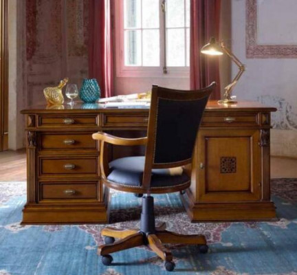 Luxus Washington Büro Set Italienesch Miwwelen Büro 3tlg. Barock Rokoko Massivholz