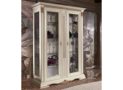 Vitrinnen Glas Schaf Salonsüdschaufenster 2tlg.Vitrinnen Barock Rokoko Italien Massivholz