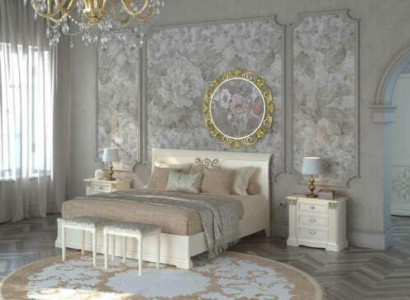 Bett + 2x Nuetsdësch 3 tlg Schlofzëmmer Set Design Modern Luxus Klassesch Miwwelen Massivholz