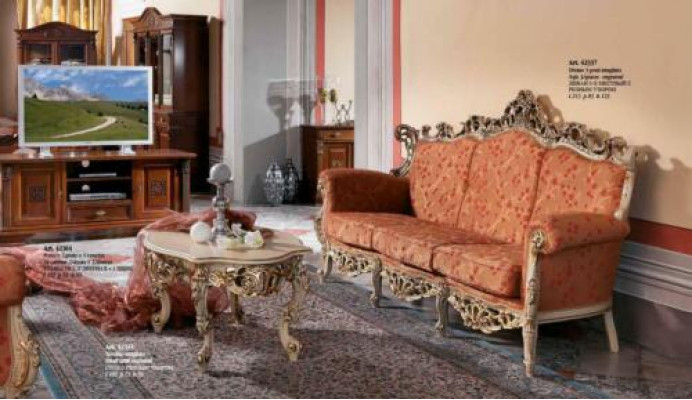 Sofa Barock Rokoko Dräisëtzer 3 Sëtzer Couch Polster Sofas Couchen Massivholtz