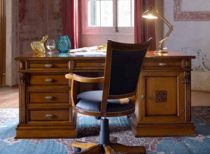 Ariichtung Aarbechtszëmmer Büro Méibelen Dësch Sessel 2tlg Garnitur Barock