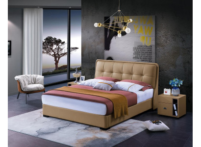 Design-Schlofzëmmer 3tlg. Bett 2x Nuetsdësch Klassesch Luxus Bétteset Miwwelen