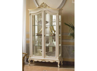 Vitrinn Schaf Vitrinnen Wunnzëmmer Massivholz Schief Design Barock Rokoko Wäiss nei