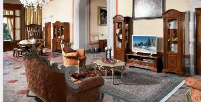 Designer 321 Sëtzer Sofa-Suite Polster Italienesch Miwwelen Sofa Massivholz