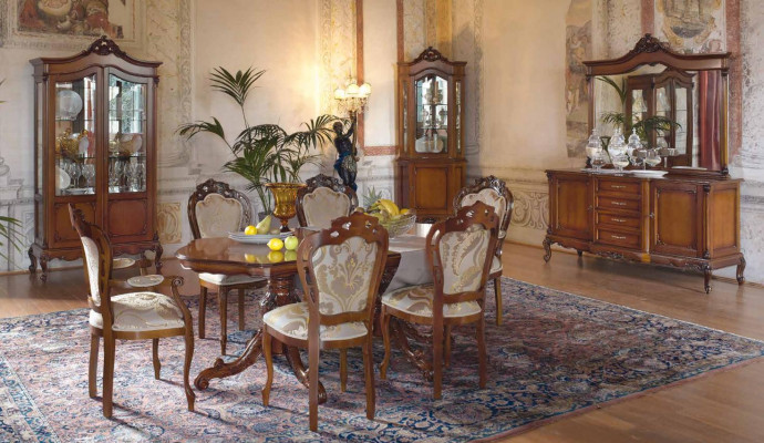 Klassesch Luxus Dësch Holz Dëscher Barock Rokoko Deko Antik Stil Iessen Wunnen.