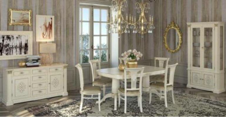 Set vun 4 Stull Still Iesszëmmer Garnitur Miwwelen Léin Design Sëtzmiwwel Grupp Holz