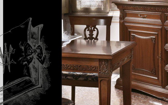 Iessdësch Iessdëscher Dëscher Dësch Design Klassesch Holz Barock Rokoko Italienesch