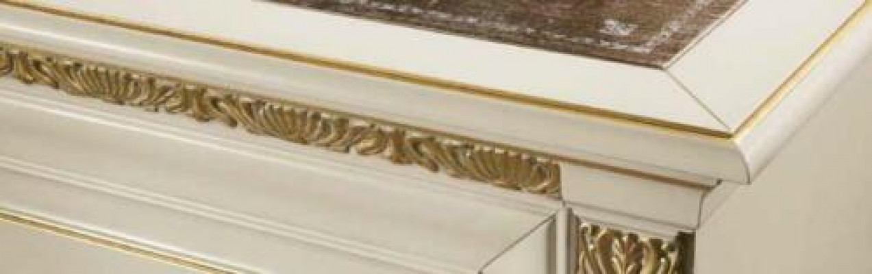 Schreifdësch Büro Dësch Edel Massivholz Dëscher Barock Rokoko Antik Stil 186x91cm Nei