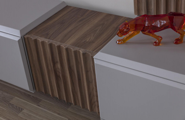 Wunnzëmmer Set Ariichtung Komplett Zëmmer Miwwelen Sofa Couch Set 5tlg.