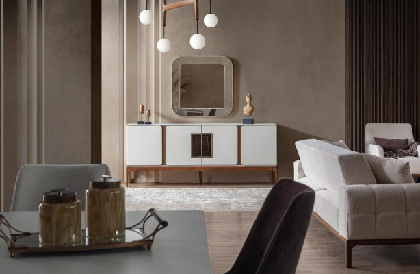 Luxus Iesszëmmer Set Anrichte Spigel 2 tlg Modern Iessgrupp Kommode