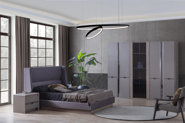 Schlofzëmmer Set Bett Kleeder Schrénken Schaf Better 2x Nuetsdësch 4-teilereg.