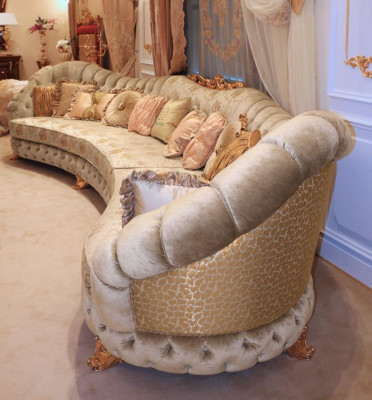 Wunnlandschaft Ecksofa Rond Canapé Sëtz Polster Sofa Luxus Miwwel Sofaen Italien
