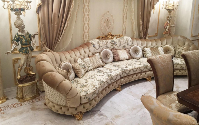 Wunnlandschaft Ecksofa Rond Canapé Sëtz Polster Sofa Luxus Miwwel Sofaen Italien