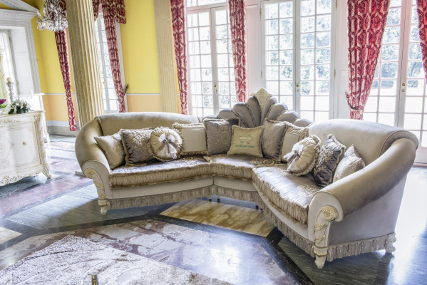 Canapé Stoffs Canapé Couch Wohnlandschaft Garnitur Design Modern Canapéen Italien L-Form