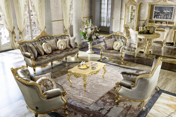 Garnitur 3211 Sëtzer Couchtisch Bäistelltisch Wunnlandschaft Canapé Couch 5tlg.
