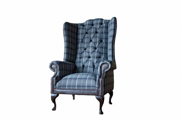 Ohrensessel Chesterfield Fauteuil Canapé 1 Plaz Sofa Textil Canapéë Stoff