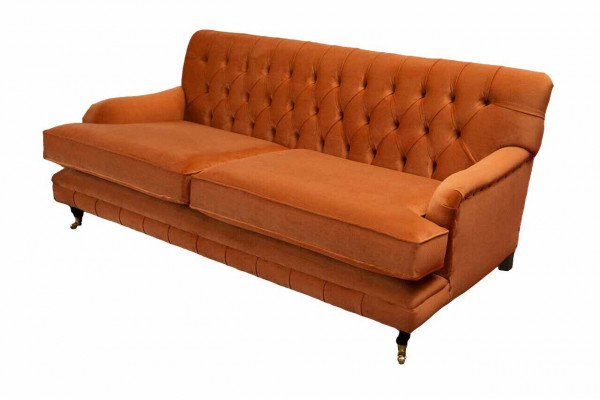 Chesterfield Design Luxus Polstersofa Couch Sëtz Garnitur Textil Nei