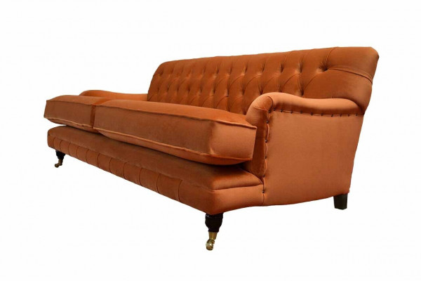 Chesterfield Design Luxus Polstersofa Couch Sëtz Garnitur Textil Nei
