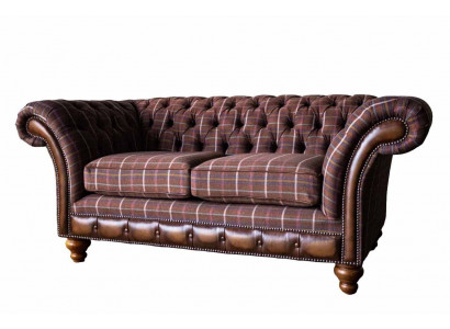 Chesterfield Zweisëtzer Miwwel 2 Sëtzer Canapé Couch Polster Lounge Couche.