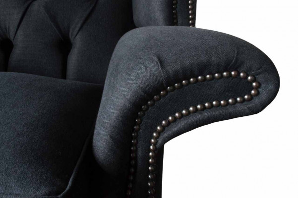 Chesterfield Textil Polster Canapé Design Couch Fautteuil 1 Plaz Ouerfautteuil