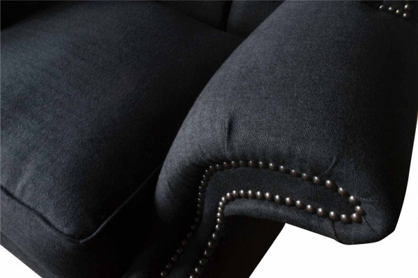 Chesterfield Textil Polster Canapé Design Couch Fautteuil 1 Plaz Ouerfautteuil