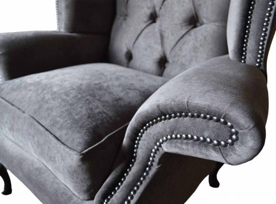 Still-Ohrensessel Chesterfield Stoff Wunnzëmmer Polyester Design Gro