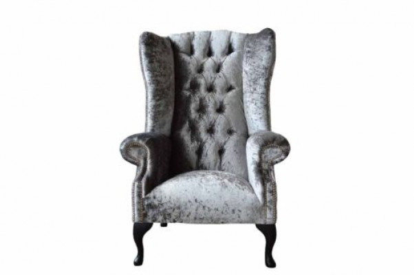 Ohrensessel Chesterfield Fotell Canapé 1 Sëtz Gro Stoff Textil Nei