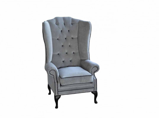 Chesterfield Oueresessel 1 Sëtz Sessel Textil Polster Canapé Couch Nei