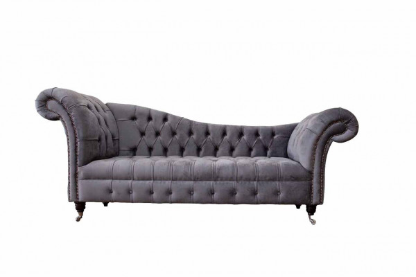 Chesterfield 3 Sëtzer Design Couch Sofa Polster Sëtz Stoff Luxus Canapéen