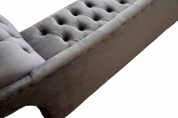 Chesterfield 3 Sëtzer Design Couch Sofa Polster Sëtz Stoff Luxus Canapéen