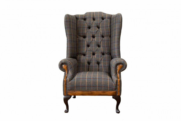Chesterfield Fauteuil Canapé Polster 1-Sëtzer Textil Ouersessel Polster