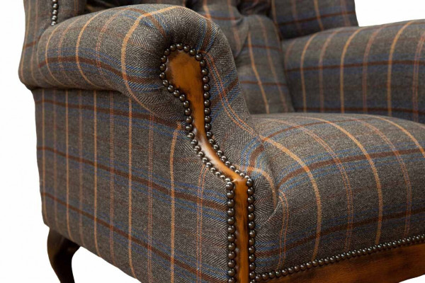 Chesterfield Fauteuil Canapé Polster 1-Sëtzer Textil Ouersessel Polster