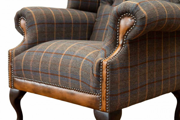 Chesterfield Fauteuil Canapé Polster 1-Sëtzer Textil Ouersessel Polster