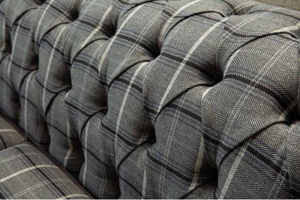 Sofa 3 Sëtz Sofas Textil Couchen Design Miwwelen Dräisëtzer Grombéisch Chesterfield