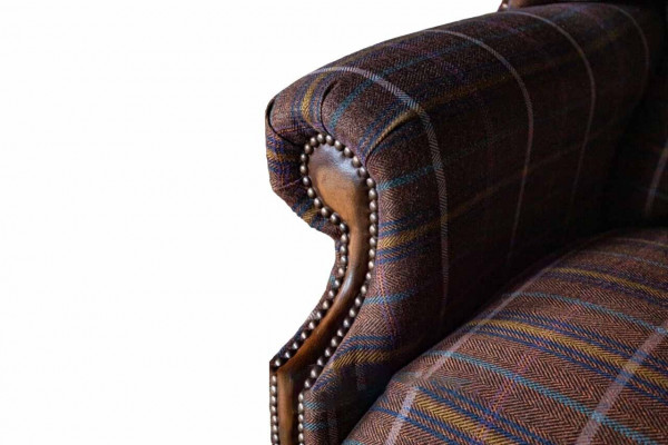 Chesterfield Design Sofa Fotell Couch Gepolsterten Ouerfotell 1 Sëtz Nei