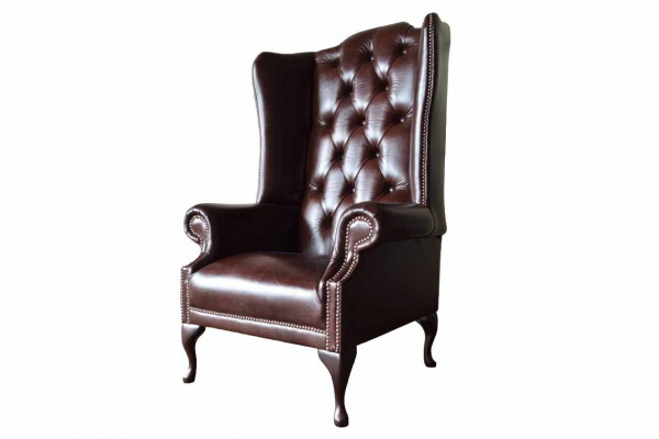 Sëtzgrupp 1 Sëtz Braun Wunnzëmmer Lieder Design Chesterfield Ouresessel