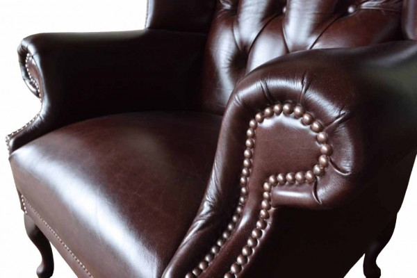 Sëtzgrupp 1 Sëtz Braun Wunnzëmmer Lieder Design Chesterfield Ouresessel