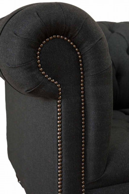 Sofa 3 Sëtzer Couchen Art déco Drësëtzer Neit Textil Luxus Couch Polster