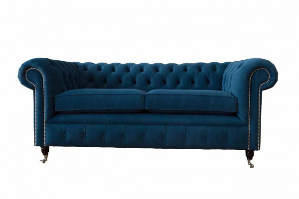 Canapé 3 Platzen Couch Chesterfield Polster Sëtz Stoff Textil Design Neit