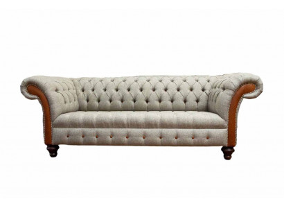Chesterfield Sofa Polster Design Luxus Canapé Klassesch Sofa 3 Sëtzer