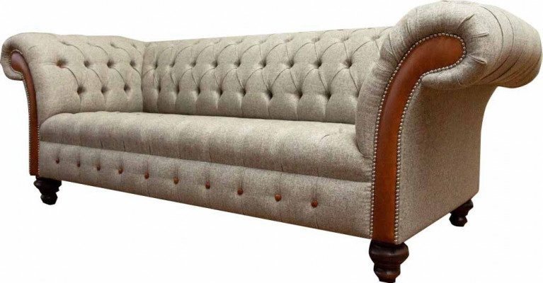 Chesterfield Sofa Polster Design Luxus Canapé Klassesch Sofa 3 Sëtzer